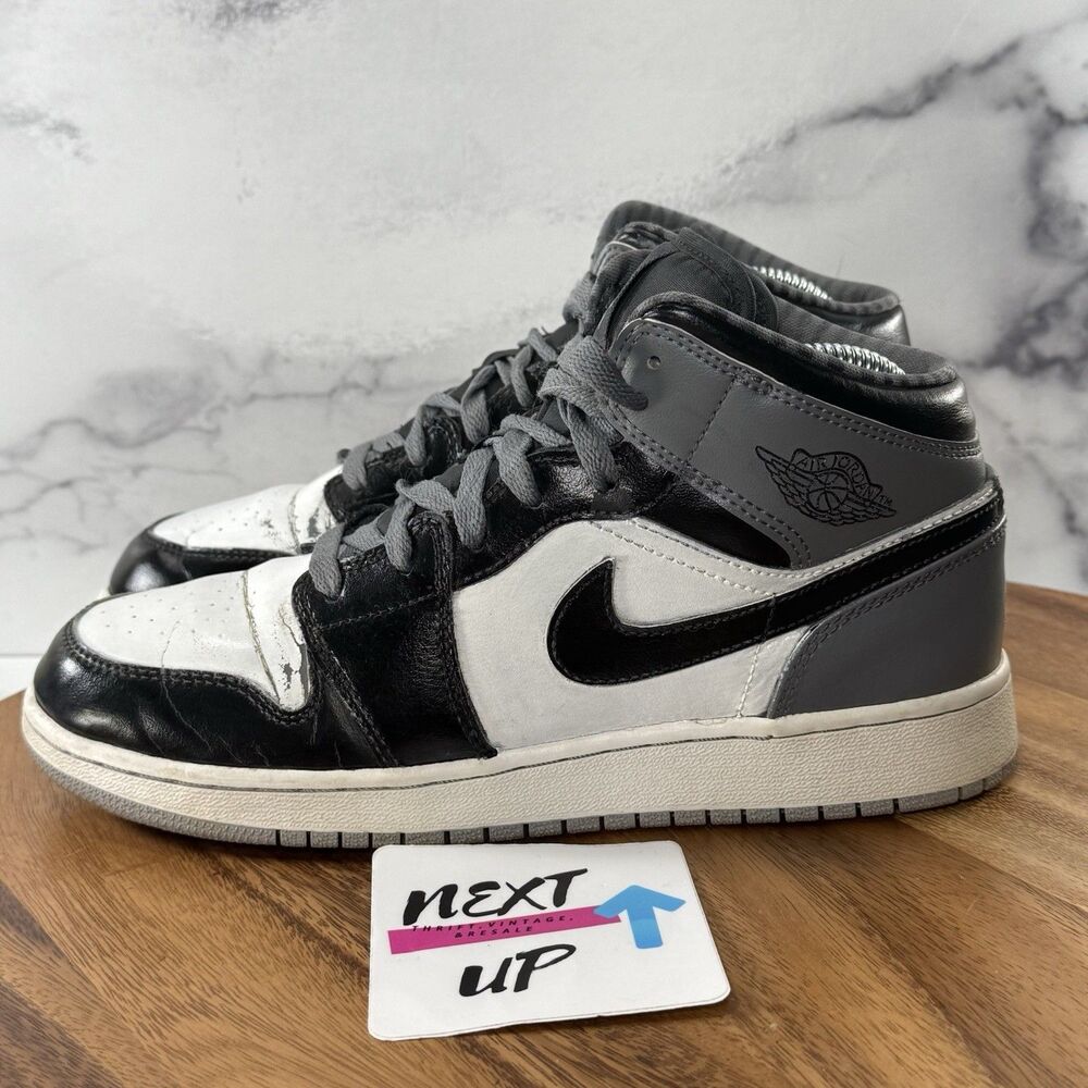 Youth size 6.5-Nike Air Jordan Mid Black Grey White Sneakers Shoes Big Boys